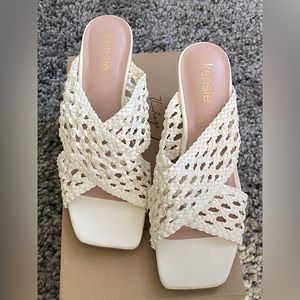 Khadija Woven Block Heel Slide Sandal